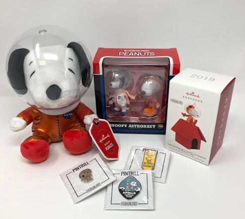 Snoopy Goes to MARS - photo of snoopy doll, ornaments and other promotional items on adayinmotherhood,com