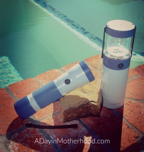 Hydracell power when you need it-Flashlight next to pool on www.adayinmotherhood.com