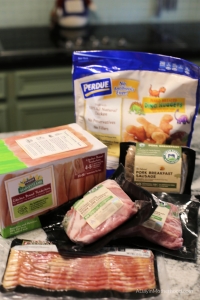 Easy Bacon & Sausage Frittata Recipe - photo of Perdue Farms products on adayinmotherhood.com