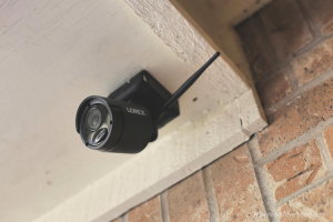 Lorex Security Cameras Up Your Confidence this Holiday Season - pic of the lorex camera atached to an outdoor space on adayinmotherhood.com